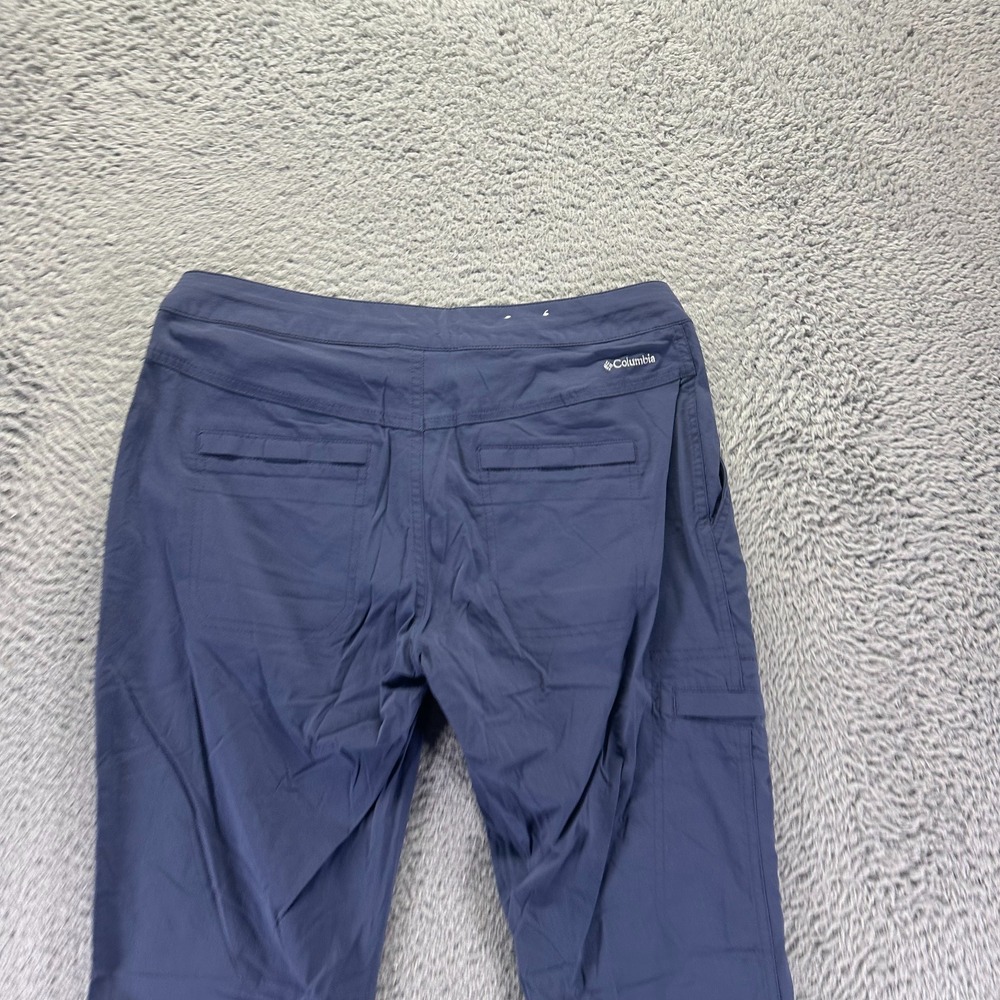 Columbia Pant Womens 8 Blue Nylon Windbreaker Bootcut Hiking Gorpcore Stretch - Picture 7 of 12